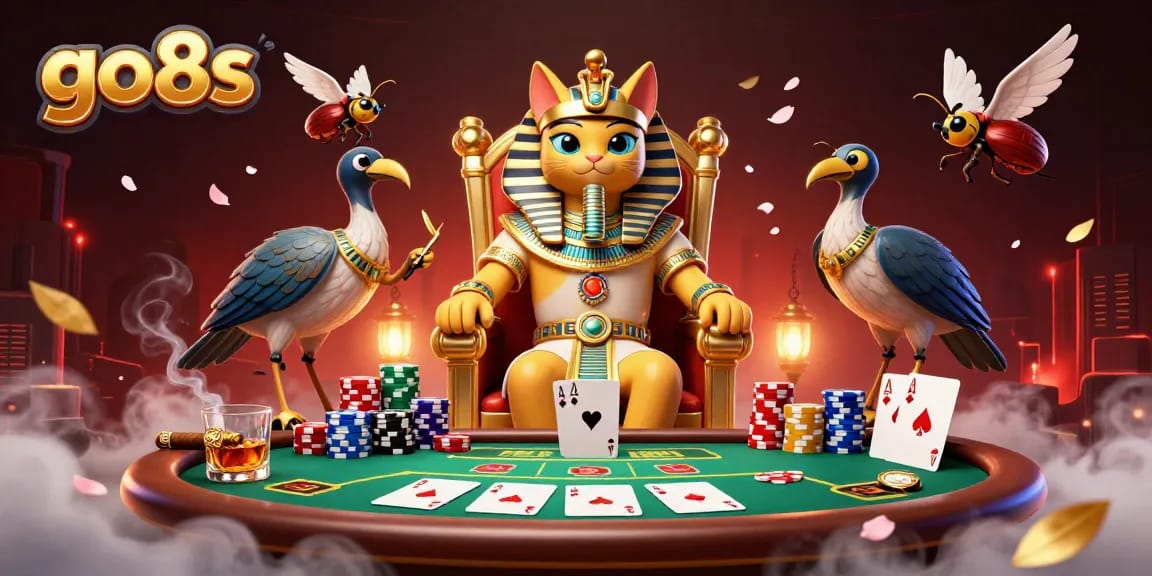 Play exciting card games at go8s with dynamic casino elements and vibrant characters in a thrilling environment.