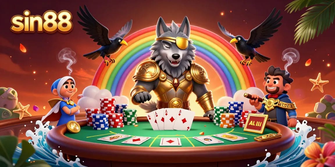 Experience vibrant gameplay in sin88 with a dynamic poker scene featuring Norse mythology characters.