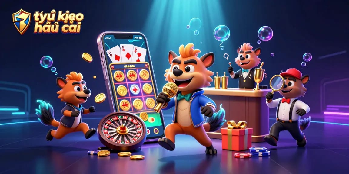 Experience tỷ lệ kèo nhà cái with lively hyenas in a comedic casino setting featuring games and excitement.