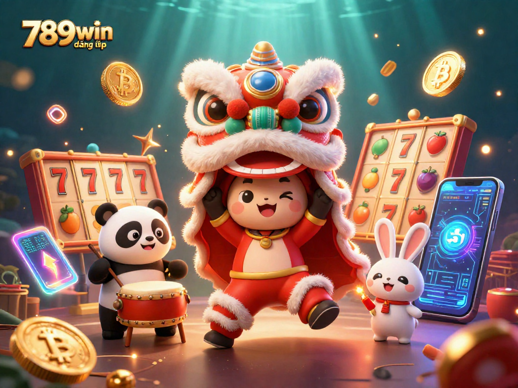 Experience thrilling gaming with 789win đăng nhập in this vibrant casino illustration.