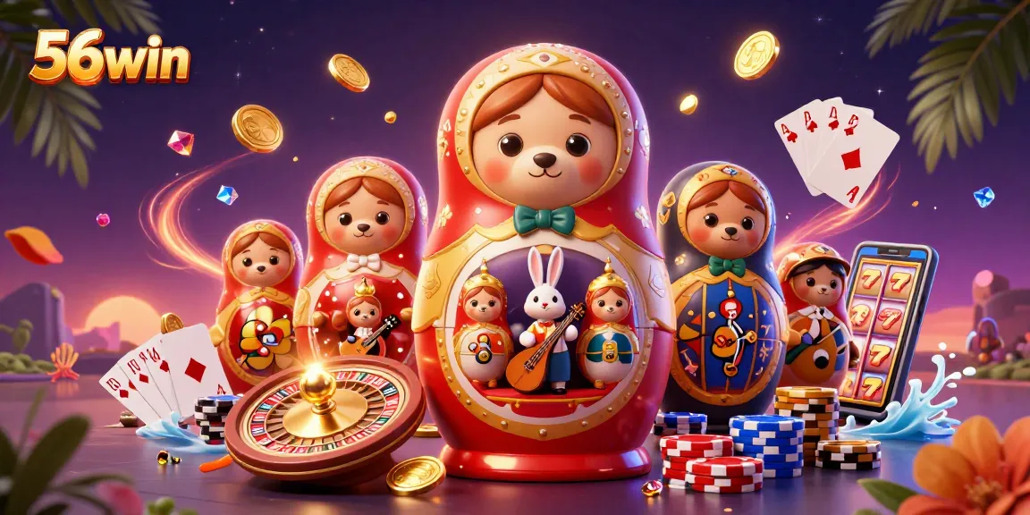 Engage in thrilling gameplay with 56win's colorful casino and an array of enchanting characters.