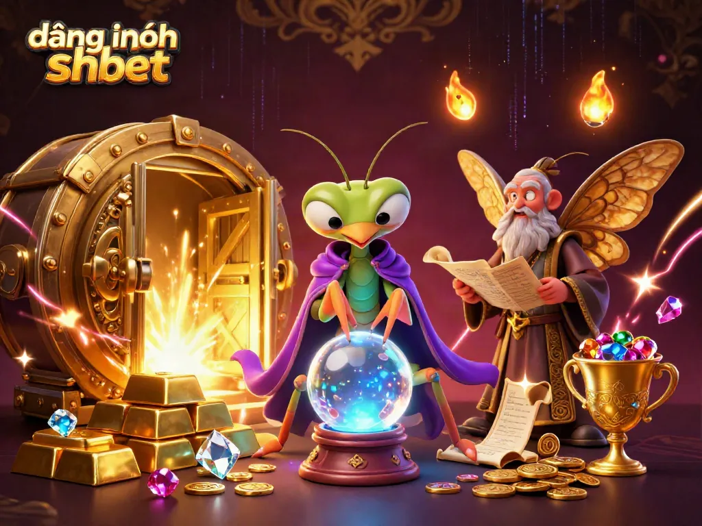 Engage with đăng nhập shbet at a vibrant online casino scene featuring fortune teller characters and treasure elements.