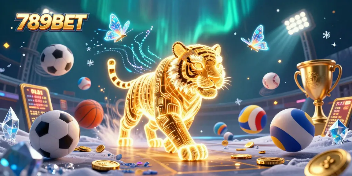 Experience the thrill of 789BET as a neon-wireframe tiger prowls a vibrant digital casino landscape.