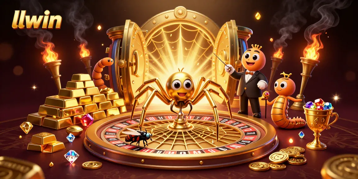 Engage in thrilling gameplay at llwin with a golden roulette wheel and an exciting betting atmosphere.