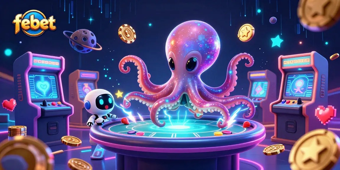Experience interactive gameplay with febet's immersive casino universe, featuring engaging alien and robot characters.
