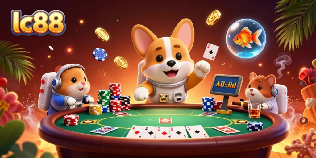 Engage in thrilling gameplay with lc88 at a vibrant space casino scene.