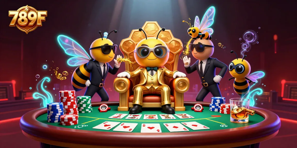 Engage with 789F at the poker table in a vibrant 3D cartoon scene filled with action and fun.