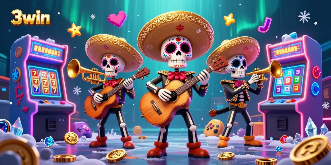 Engage with 3win's exciting gaming experience featuring colorful characters and vibrant casino elements.