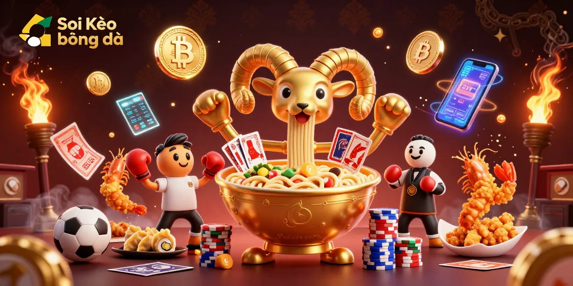 Soi Kèo bóng đá sports betting illustration featuring dynamic characters engaging in casino gameplay.