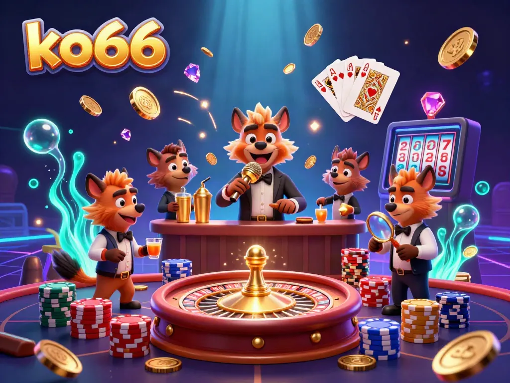Engage in the thrilling comedic atmosphere of ko66 with 3D hyenas while winning jackpots and enjoying casino fun.