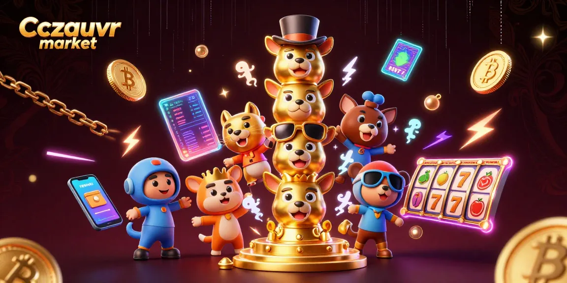 Engage with the exciting Cczauvr market through a vibrant illustration showcasing animated casino elements.