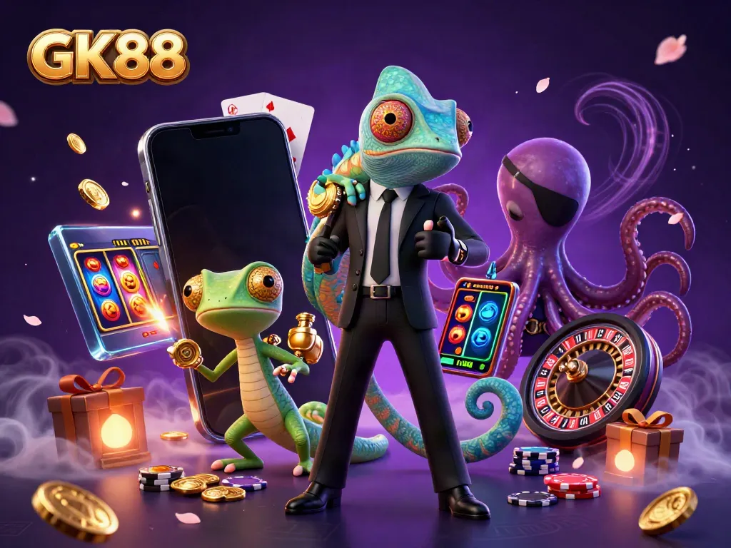 Engage in thrilling casino action with GK88's 3D characters bringing vibrant gaming elements to life.