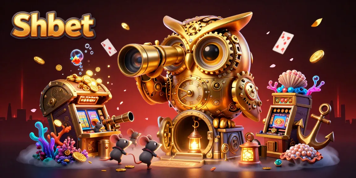Experience thrilling gaming action at Shbet with a vibrant scene of a golden owl and lively casino atmosphere.