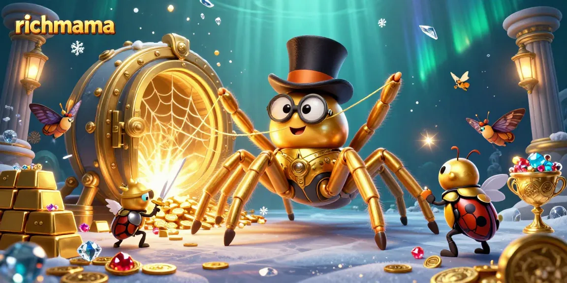 Experience richmama's exciting gameplay in a vibrant casino-themed illustration.