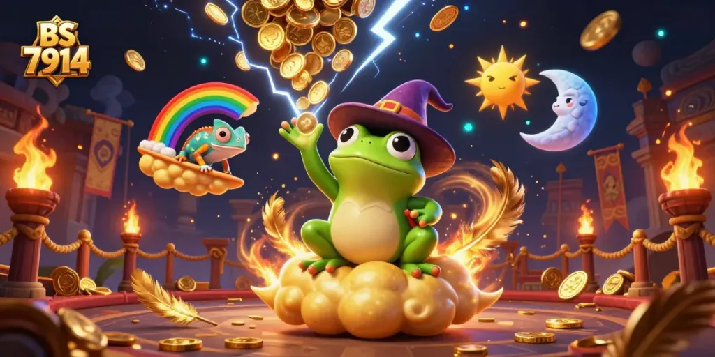 Engage in the excitement of BS 7914 gaming with lively characters and golden effects.