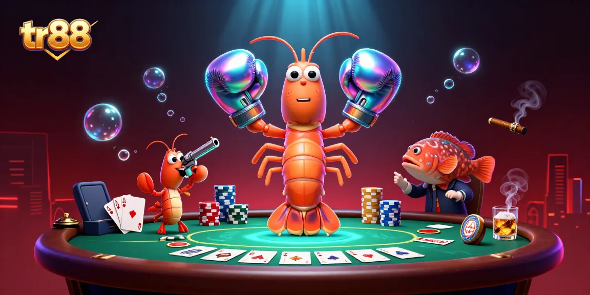 Win big at tr88 with a vibrant poker scene featuring cartoon shrimp champions.
