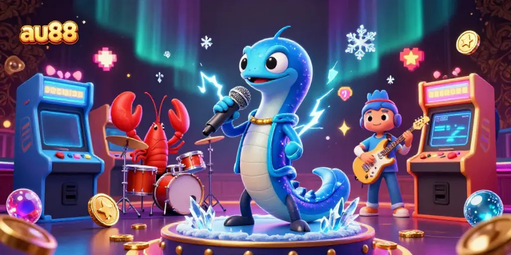 Experience the exciting au88 underwater casino atmosphere with a lively eel DJ performance.