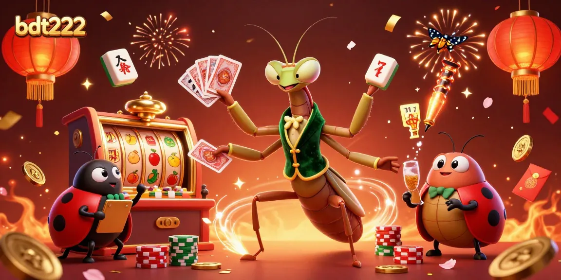 Experience thrilling gameplay with bdt222's vibrant slots and casino elements in this lively illustration.
