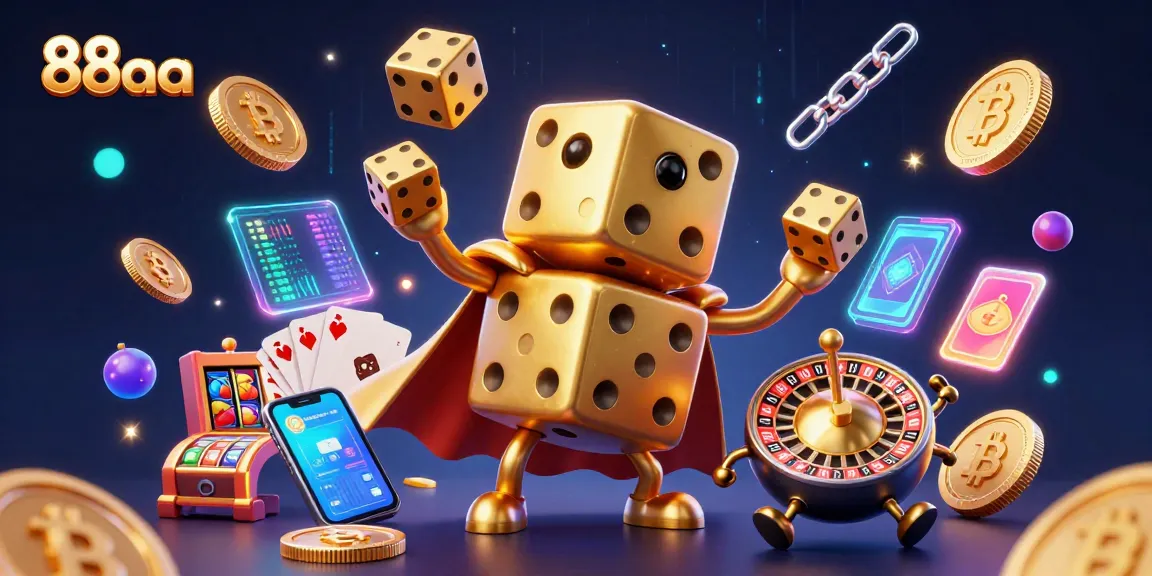 Join the excitement at 88aa with a dazzling scene of golden dice and cryptocurrencies.