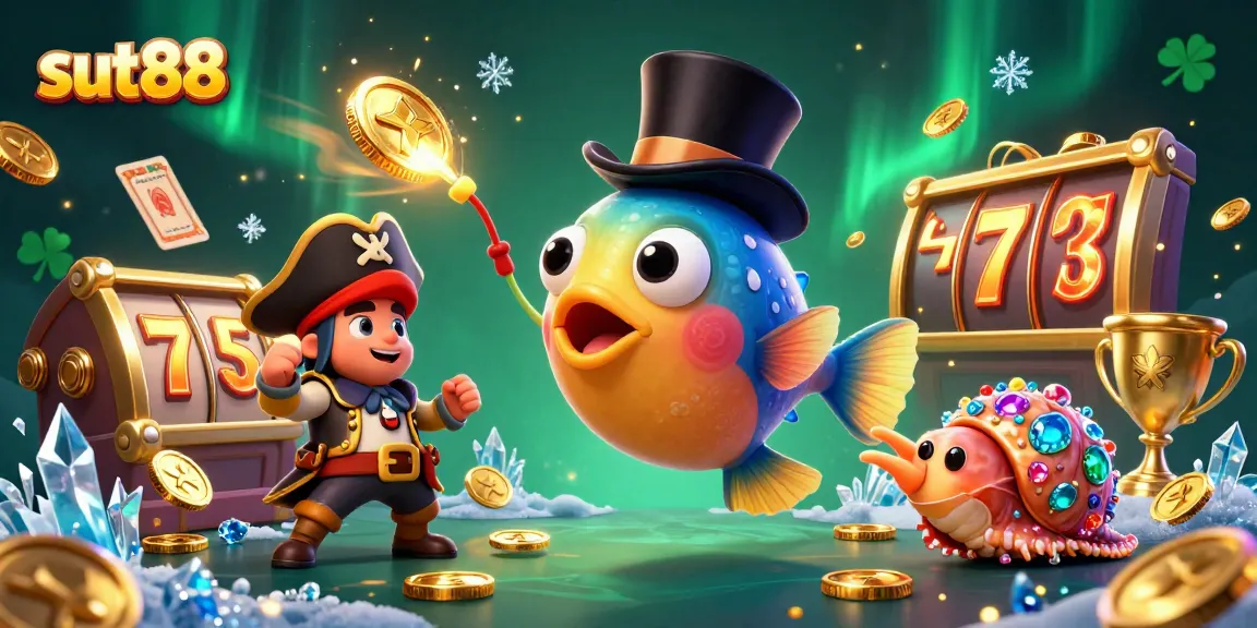 Experience the excitement of sut88 with a vibrant underwater casino featuring colorful characters and gaming action.