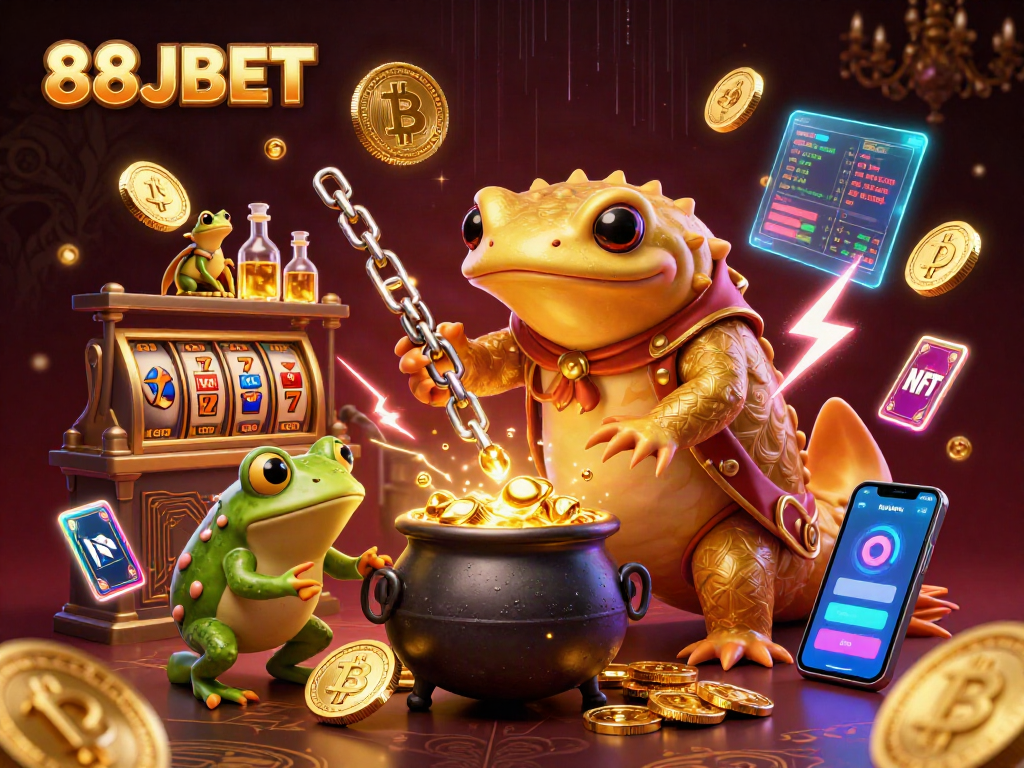 Experience the thrilling 88JBET casino scene with vibrant characters and immersive gaming elements.