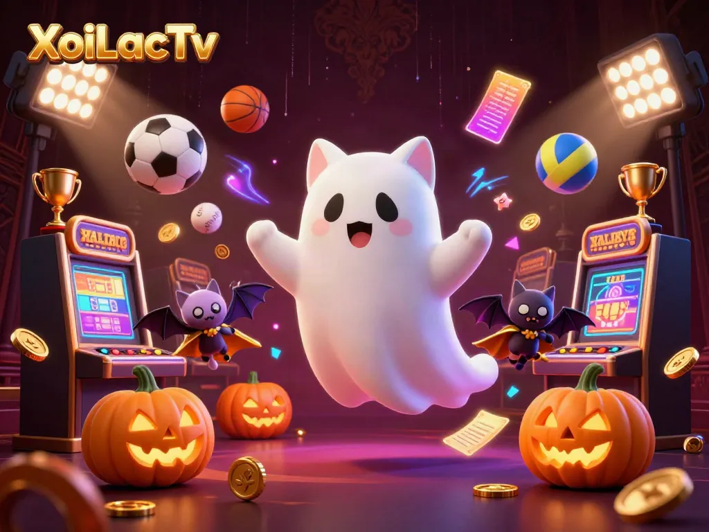 Experience XoiLacTv with exciting sports betting elements in a vibrant, animated casino scene