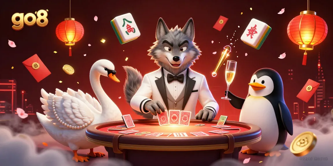 Experience thrilling gameplay at go8 with an exciting baccarat scene featuring vibrant 3D characters.