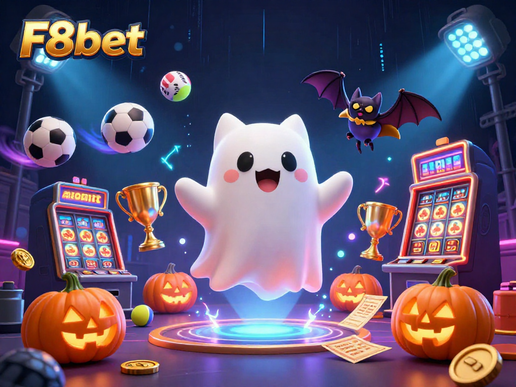 Engage with F8bet's thrilling online gaming experience in a vibrant casino scene filled with dynamic elements.