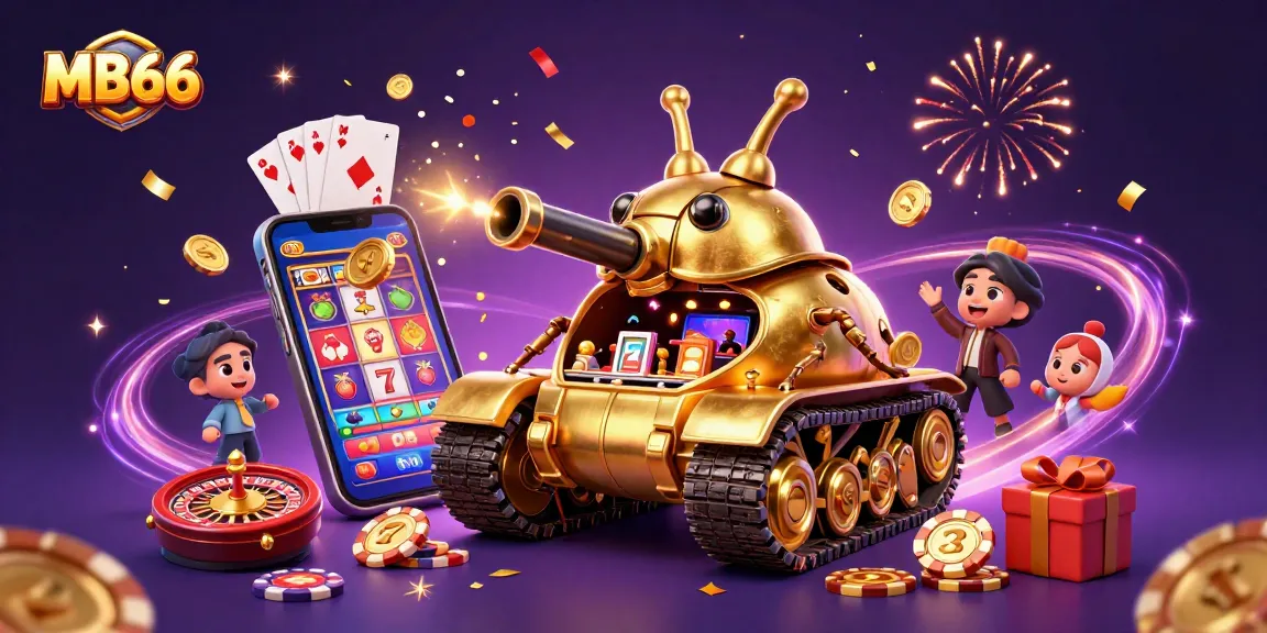 Experience the excitement of MB66's mini casino in a vibrant 3D scene with vibrant slot game action.