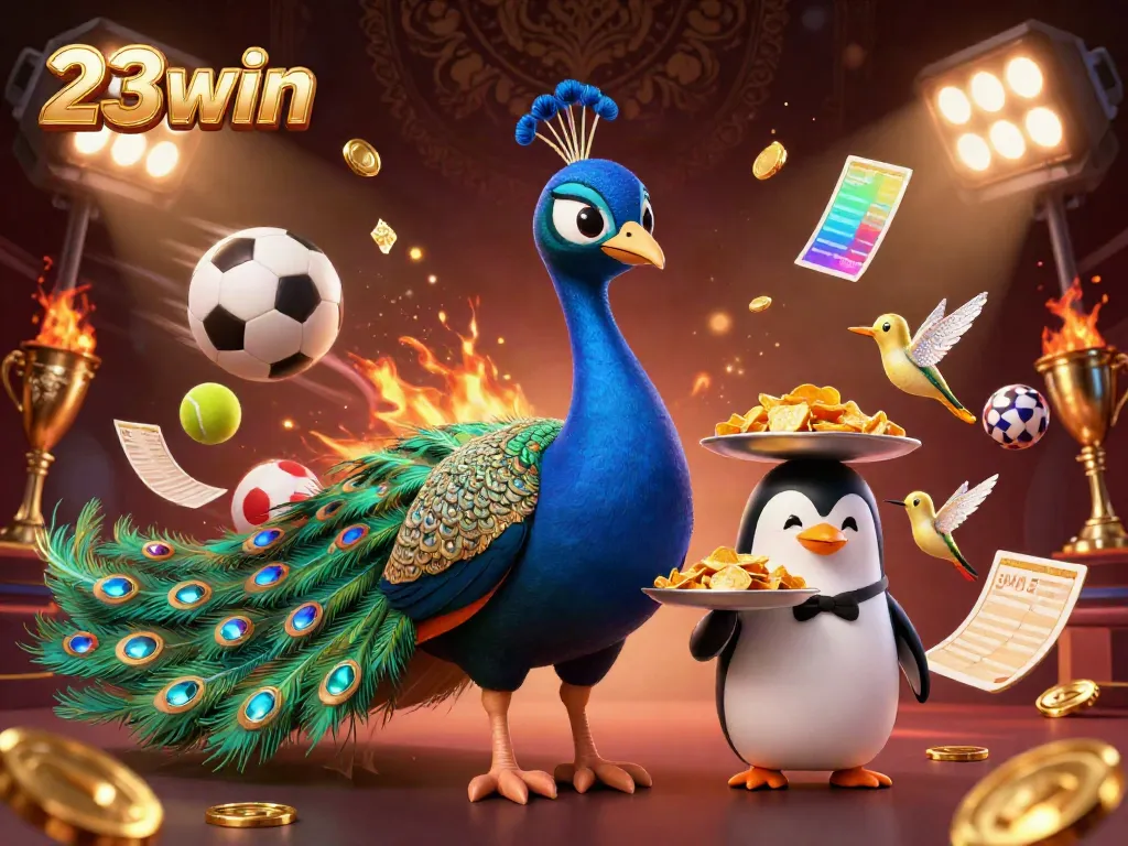 Experience the vibrant energy of 23win with a captivating casino scene featuring aristocratic characters.