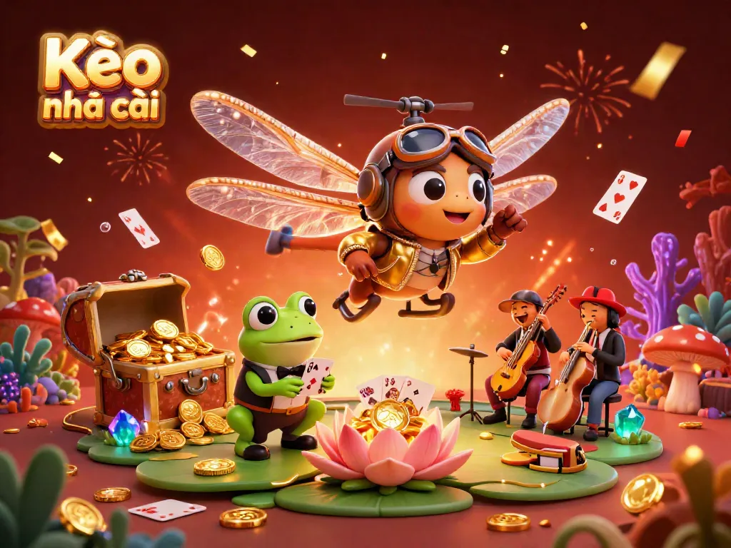 Experience betting excitement with Kèo nhà cái as vibrant characters interact in an energetic casino scene.