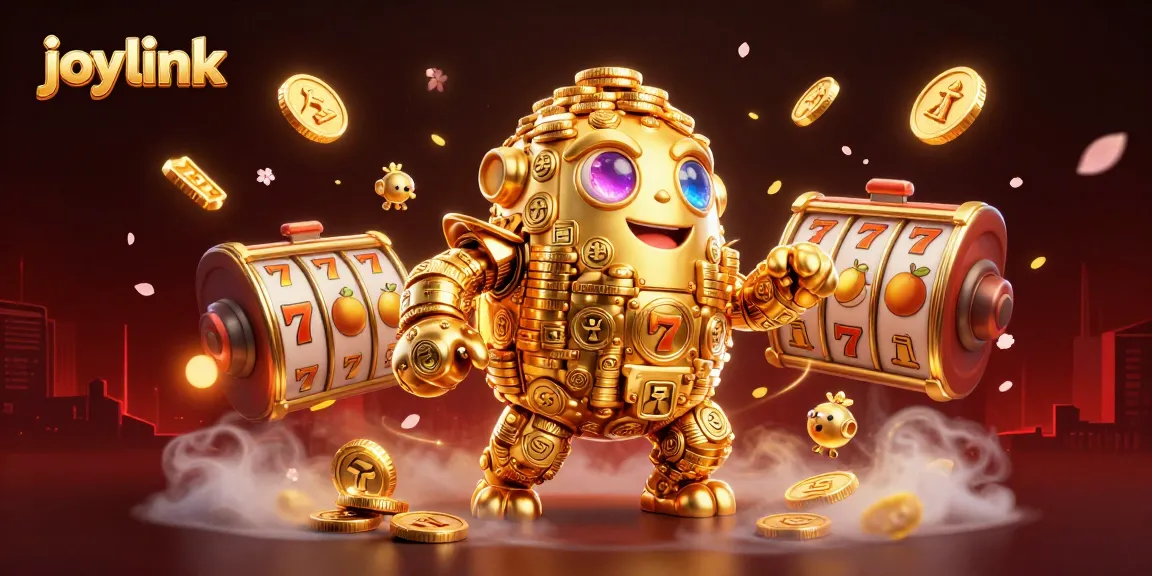 Experience joylink's vibrant slot gameplay with an ancient golden golem surrounded by dynamic elements and warm lighting.
