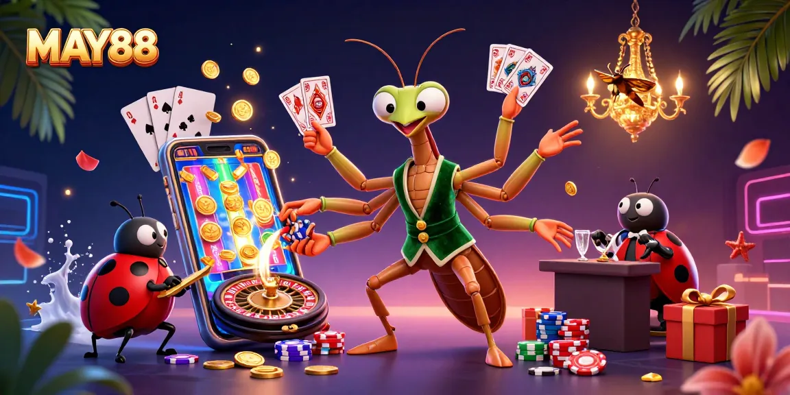 MAY88 engages players with thrilling card games and slot experiences in a vibrant casino atmosphere.