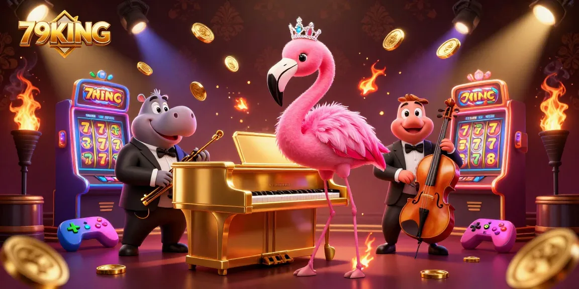 Experience 79KING's vibrant casino atmosphere with lively characters and dynamic game elements.