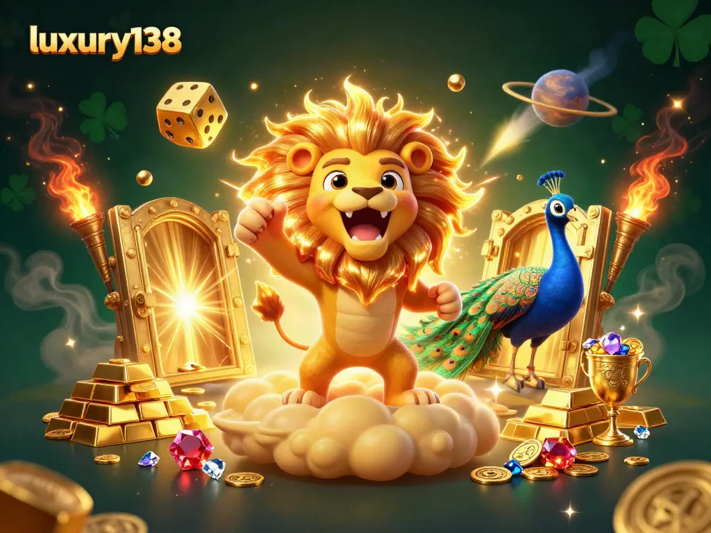Experience the thrill of luxury138 as vibrant elements of casino gaming collide in this dynamic illustration.