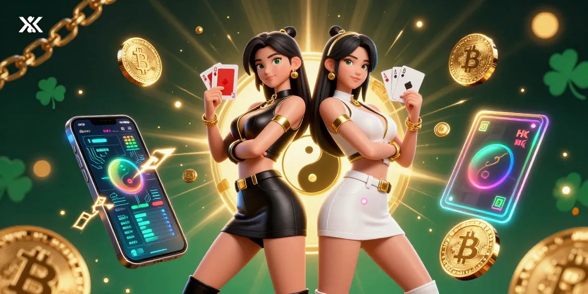 X88 showcases twin Asian women playing cards in a lively casino atmosphere, highlighting their winning strategy.