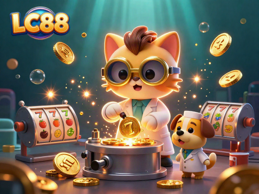 Experience LC88's thrilling jackpot excitement in this dynamic casino scene featuring animated elements.