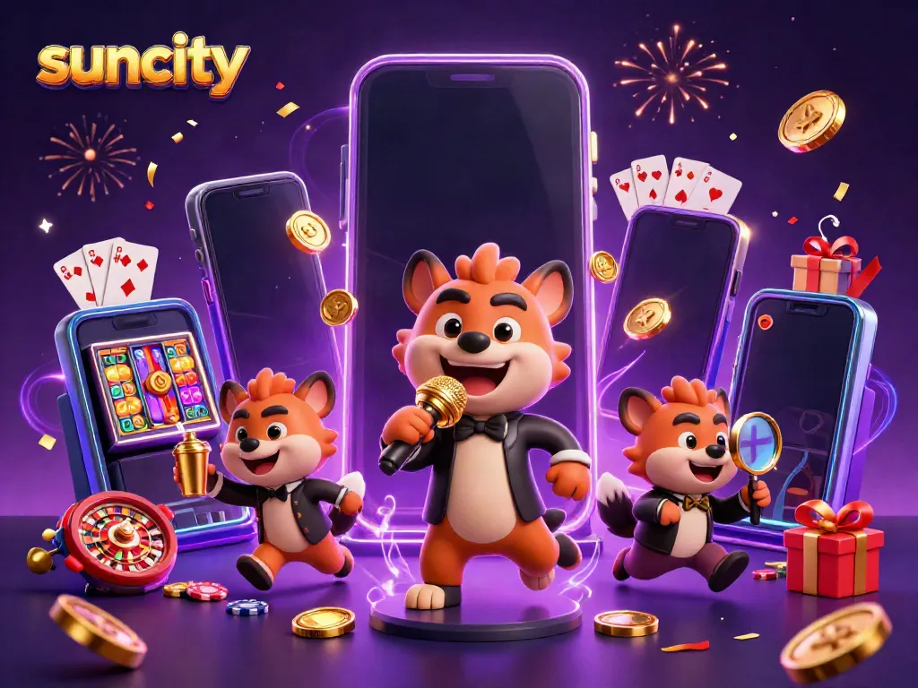 Experience the vibrant energy of suncity with hyenas running a comedy casino club, featuring games and laughter.