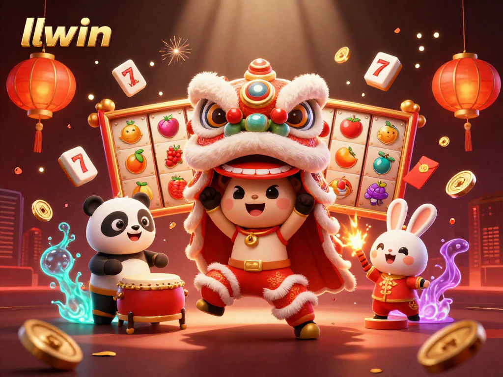 Experience thrilling gameplay at llwin with vibrant 3D casino elements like slots and colorful decorations.