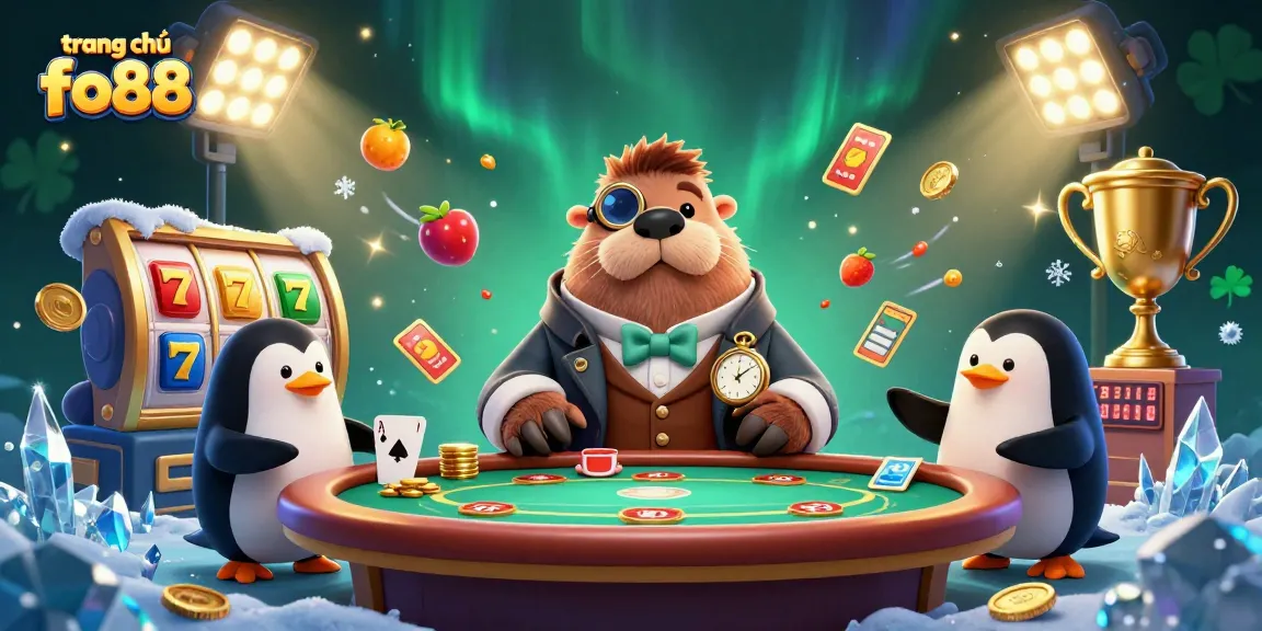 Experience excitement at trang chủ fo88 with our vibrant 3D illustration of wining at slot machines.
