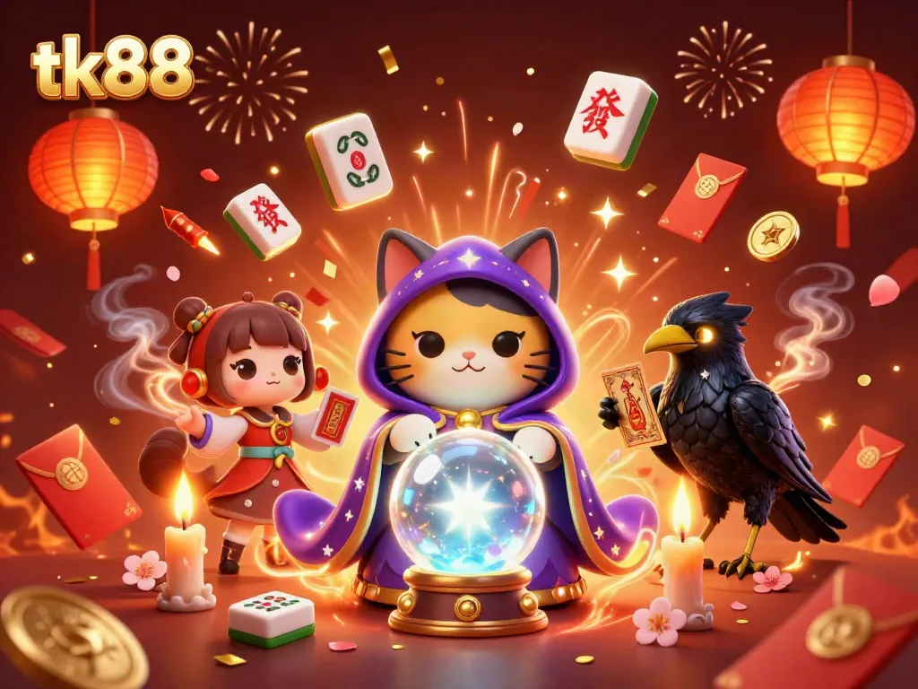 Experience the vibrant excitement at tk88 with mystical characters and casino elements coming to life.