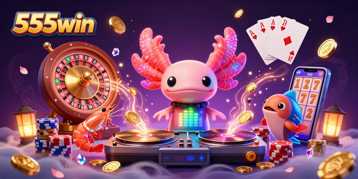 Experience thrilling gameplay with 555win as vibrant characters and casino elements create an immersive atmosphere.