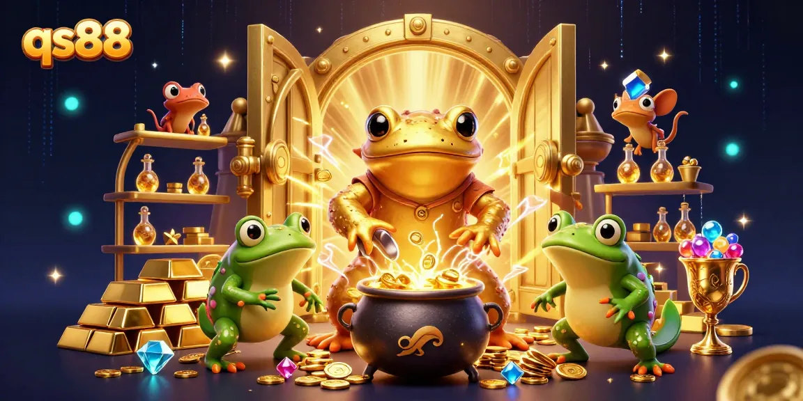 Experience qs88's vibrant casino magic with an alchemist transforming treasure into coins.