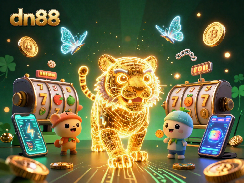 Engage with the vibrant dn88 casino experience, showcasing neon elements and winning symbols.