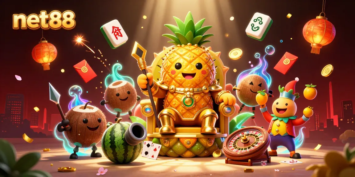 Experience thrilling gaming with net88 featuring a vibrant scene of casino elements and characters.