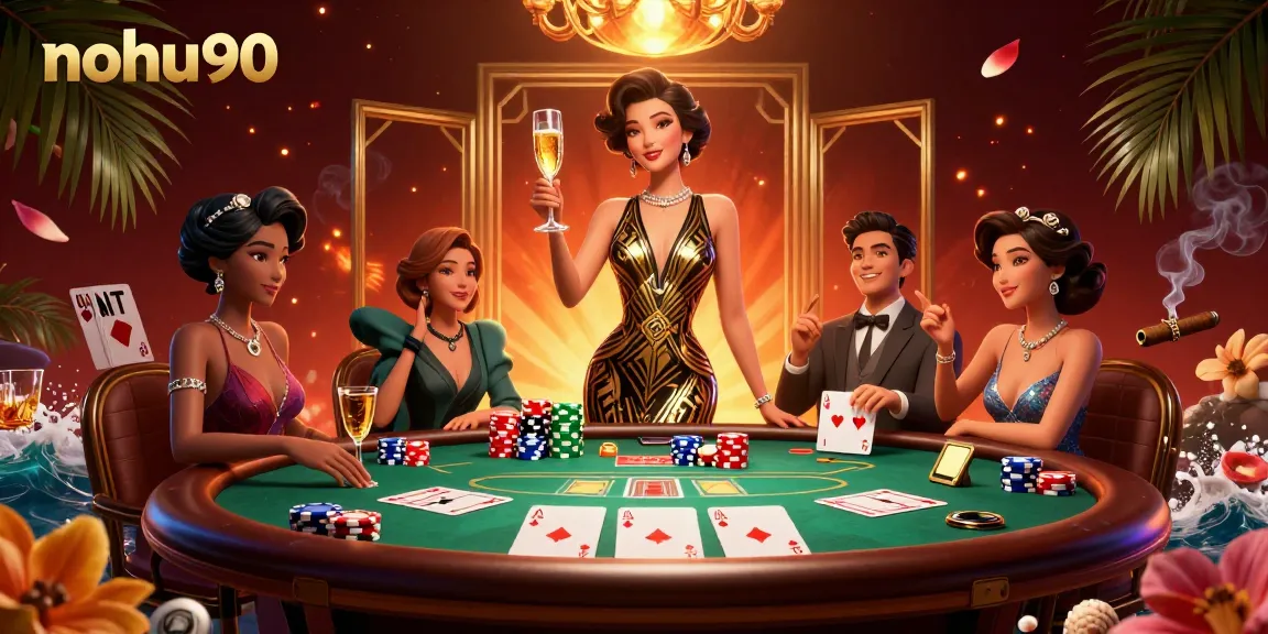 Experience the thrill of nohu90 with luxurious casino elements highlighting a glamorous gambling scene.