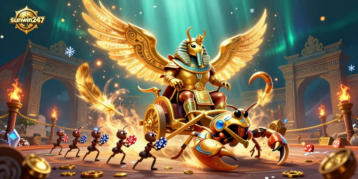 Experience thrilling gaming at sunwin247 with a vibrant chariot scene featuring unique gambling-themed elements.