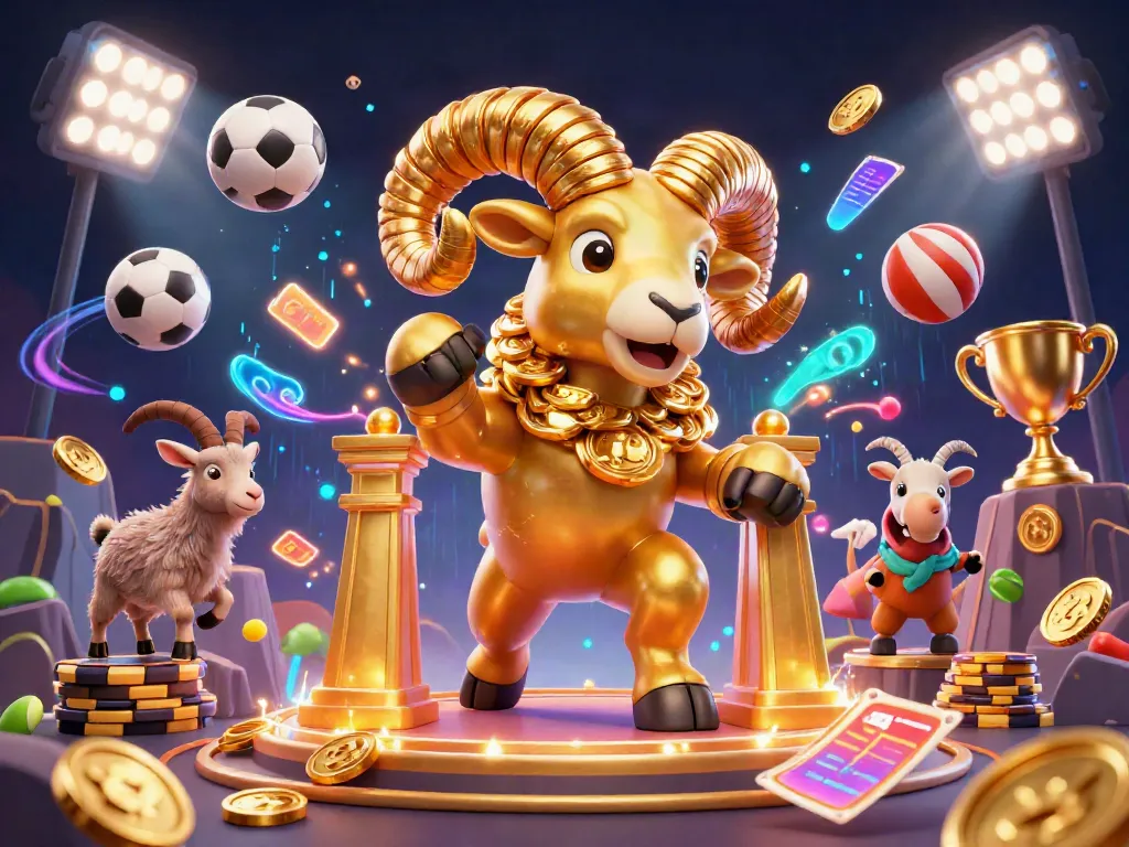 Engage in thrilling sports betting activities at TK888 featuring a golden ram charging towards winning opportunities.