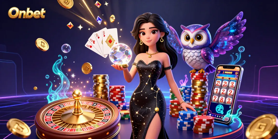 Experience the thrill of Onbet with a dazzling casino scene showcasing vibrant 3D characters and dynamic game elements.