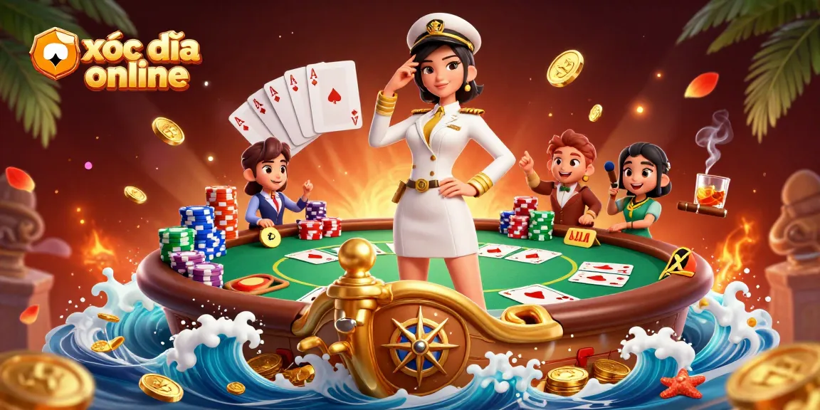 Play xóc đĩa online with an immersive casino experience illustrated in an exciting atmosphere.